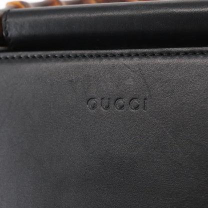 Gucci Nymphaea Top Handle Bag Leather, BLACK, LEATHER, Handbag