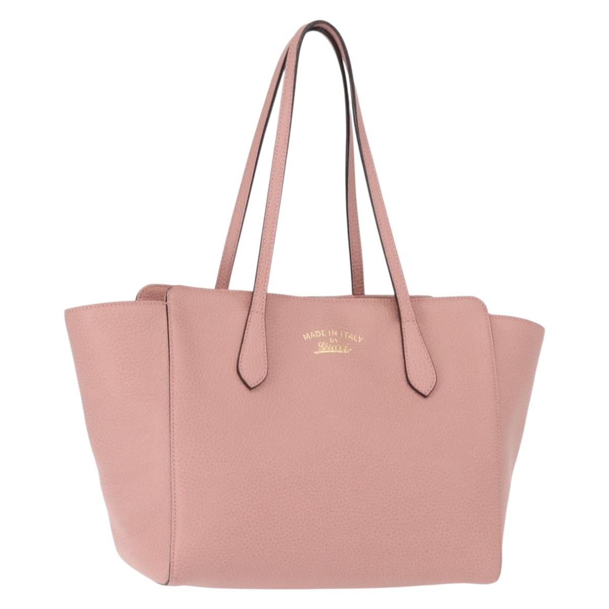 Gucci Swing Tote Leather, PINK, LEATHER, Tote bag