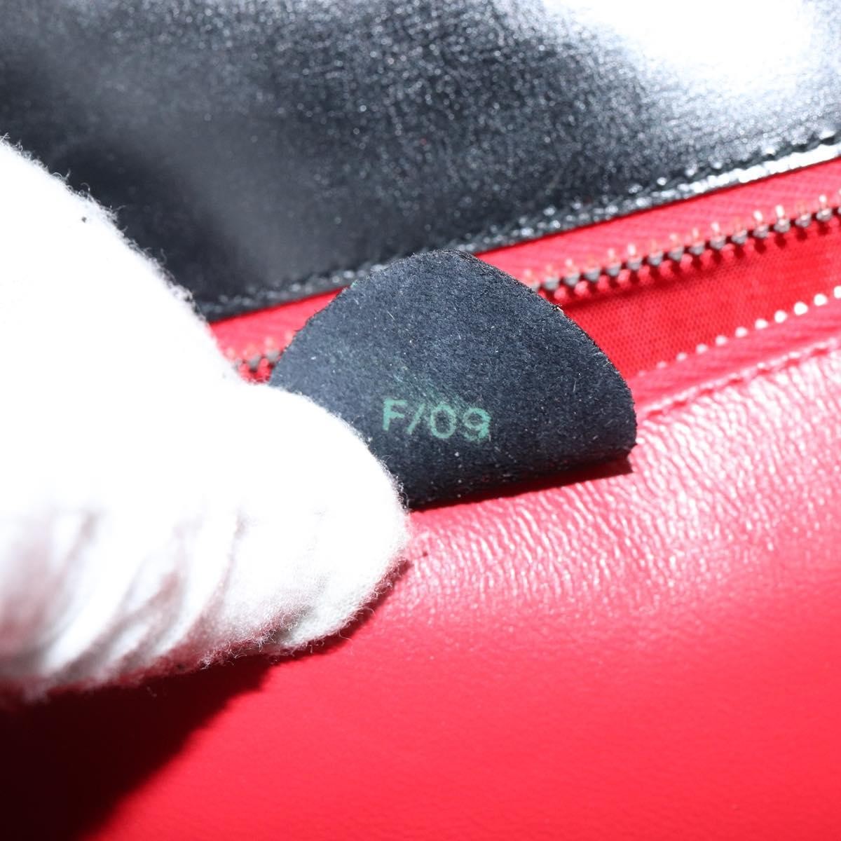 Celine Vintage Top Handle Bag Glazed Leather, BLACK, LEATHER, Handbag