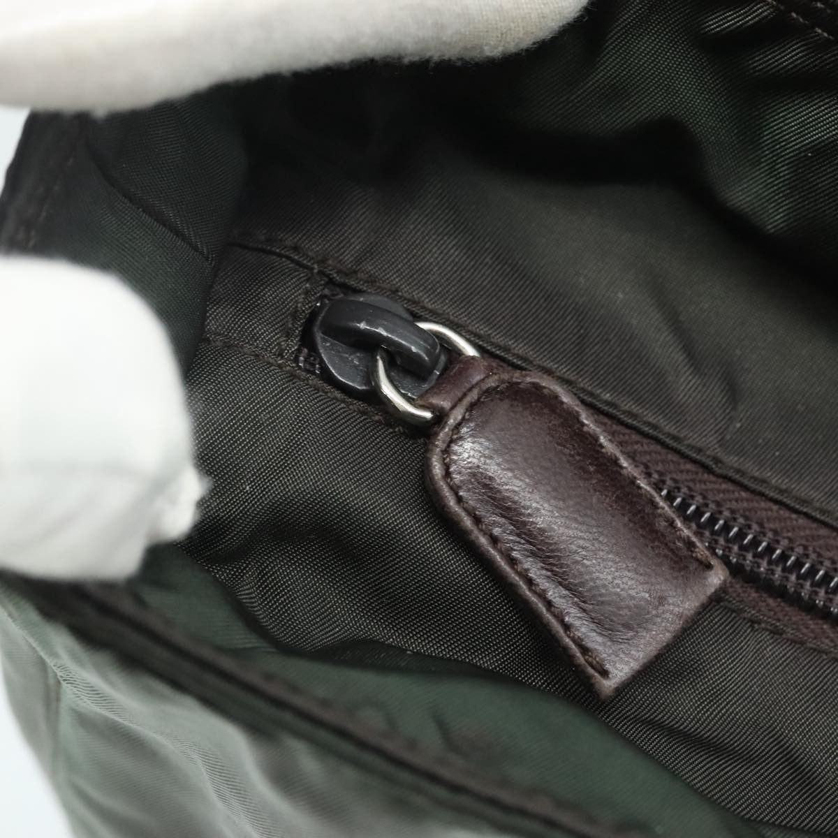 Prada Vintage Chain Tote Tessuto, KHAKI, NYLON, Tote bag