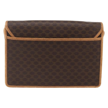 Celine Vintage Macadam Shoulder Bag Canvas and Leather, BROWN, CANVAS, Shoulder bag