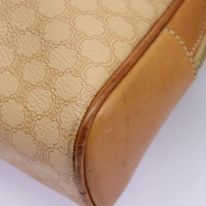 Celine Vintage Macadam Backpack Canvas and Leather, BEIGE, CANVAS, Backpack