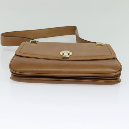 Gucci Vintage Flap Crossbody Bag Leather, BROWN, LEATHER, Shoulder bag