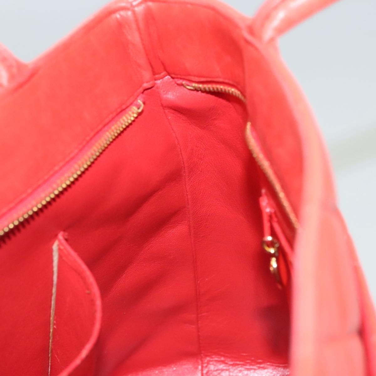 Chanel Medallion Tote Quilted Lambskin, ORANGE, LEATHER, Tote bag