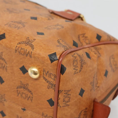 MCM Visetos Handbag Canvas and Leather, BROWN, PVC, Handbag