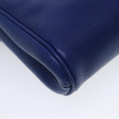 Celine Vintage Circle Logo Crossbody Bag Leather, BLUE, LEATHER, Crossbody bag