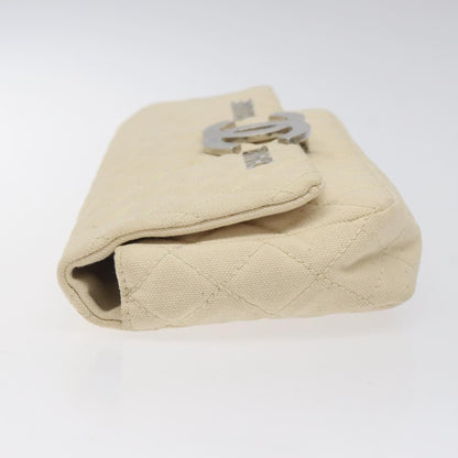 Chanel Cruise Flap Bag Quilted Canvas, ECRU, CANVAS, Clutche & pouche