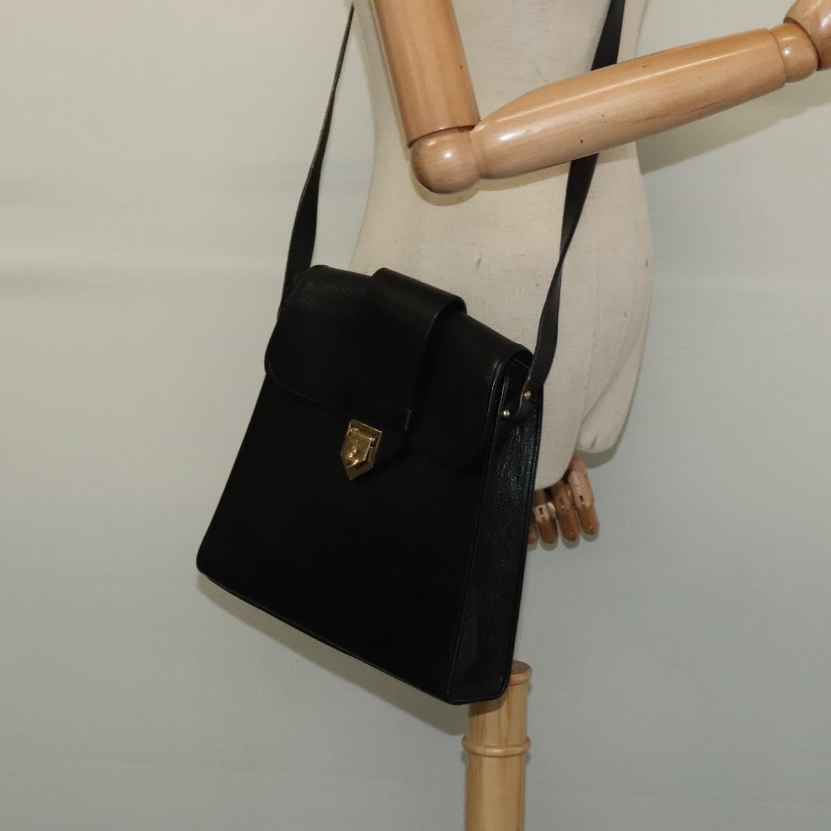 Saint Laurent Vintage Shoulder Bag Leather, BLACK, LEATHER, Shoulder bag