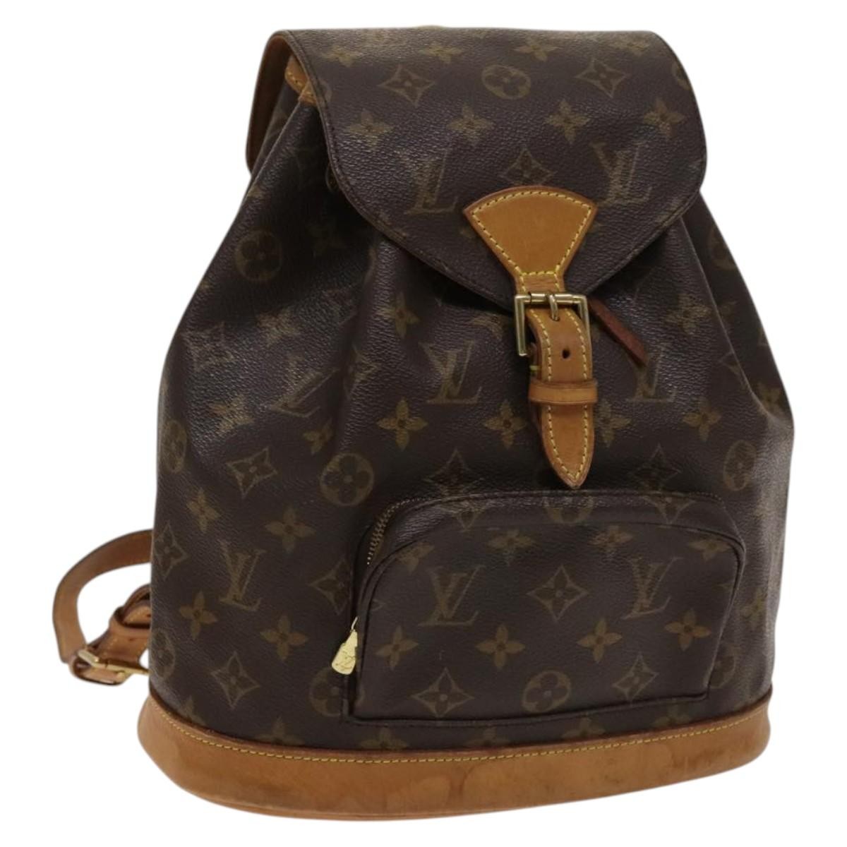 Louis Vuitton Vintage Montsouris Backpack Monogram Canvas, BROWN, CANVAS, Backpack