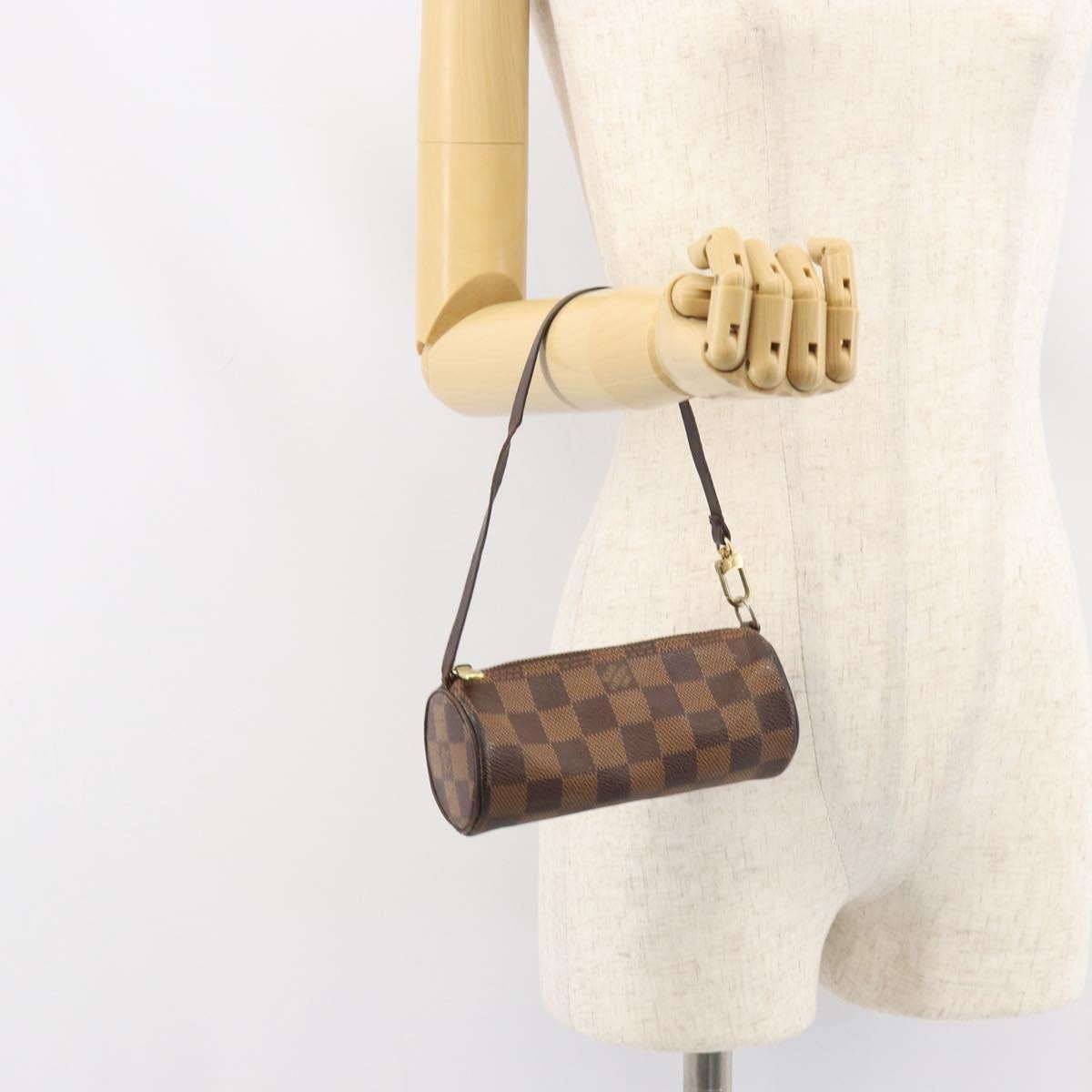 Louis Vuitton Papillon Pochette Damier, BROWN, CANVAS, Clutche & pouche