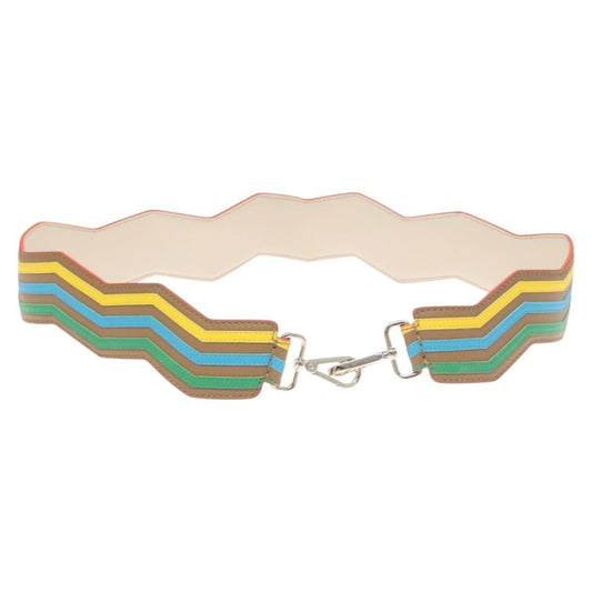 Fendi Zig Zag Shoulder Strap Leather, MULTICOLOUR, LEATHER, Straps