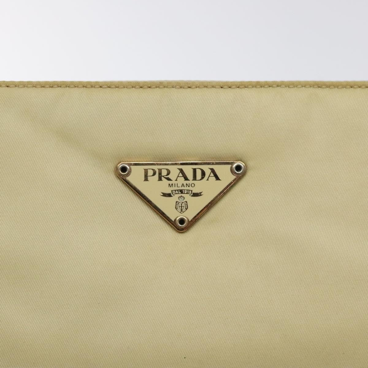 Prada Vintage Zip Handbag Tessuto, BEIGE, NYLON, Handbag