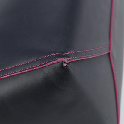 Loewe Leo Shopper Tote Leather, NAVY, LEATHER, Tote bag