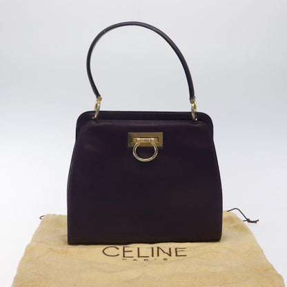 Celine Gancini Handbag Leather, PURPLE, LEATHER, Handbag