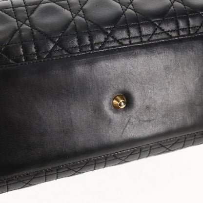 Christian Dior Vintage Lady Dior Bag Cannage Quilt Lambskin, BLACK, LEATHER, Handbag