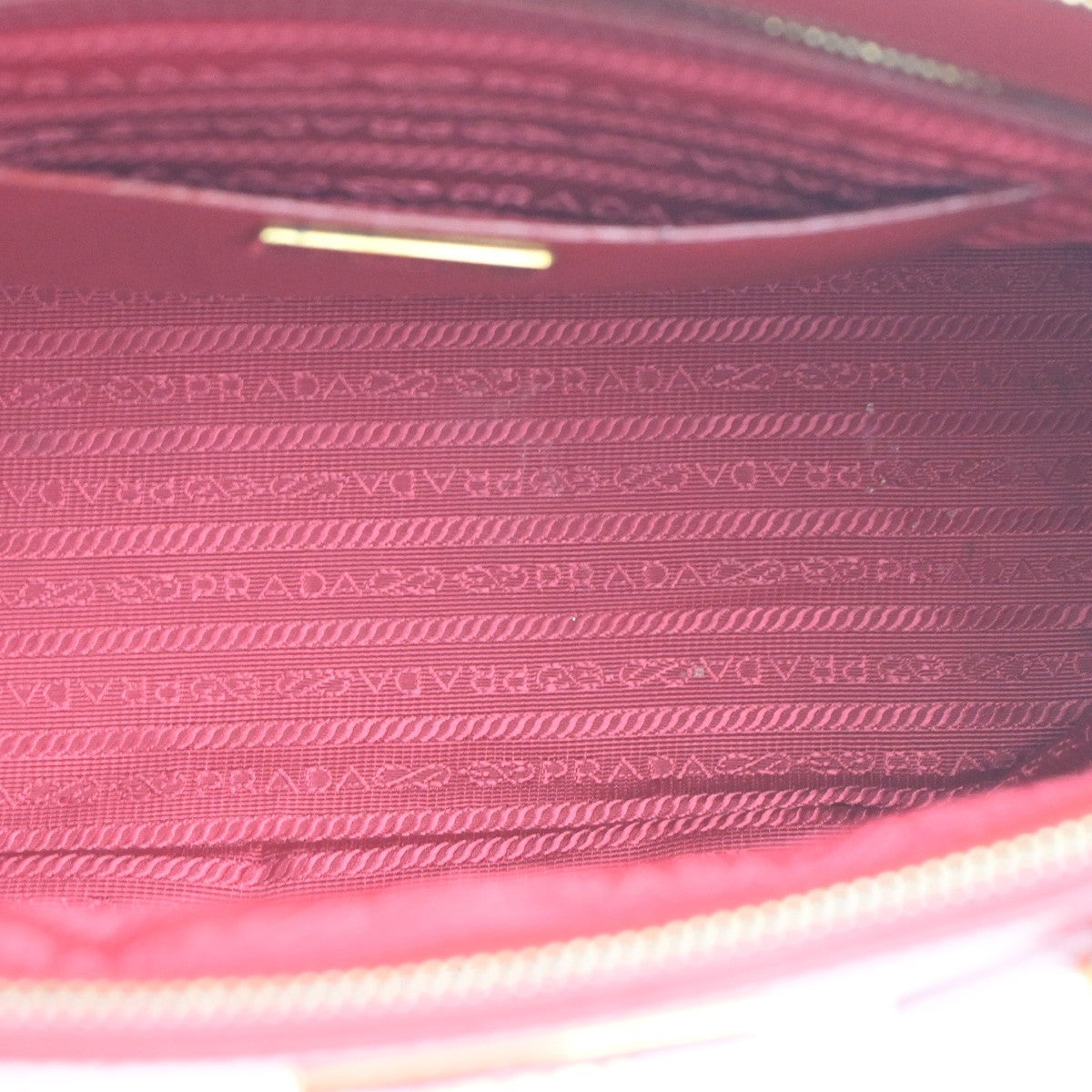 Prada Double Zip Lux Tote Saffiano Leather, RED, LEATHER, Tote bag