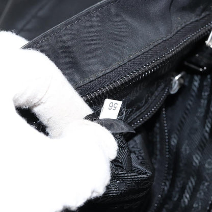 Prada Zip Messenger Bag Horizontal Quilt Tessuto, BLACK, NYLON, Shoulder bag
