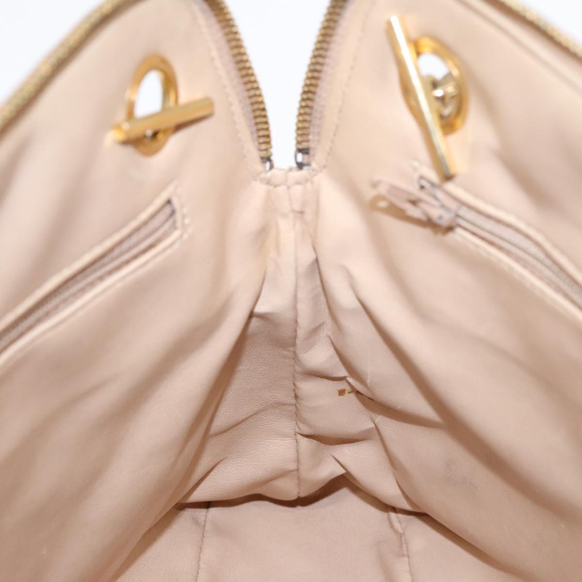 Chanel Vintage Chain Shoulder Bag Quilted Lambskin, BEIGE, LEATHER, Shoulder bag