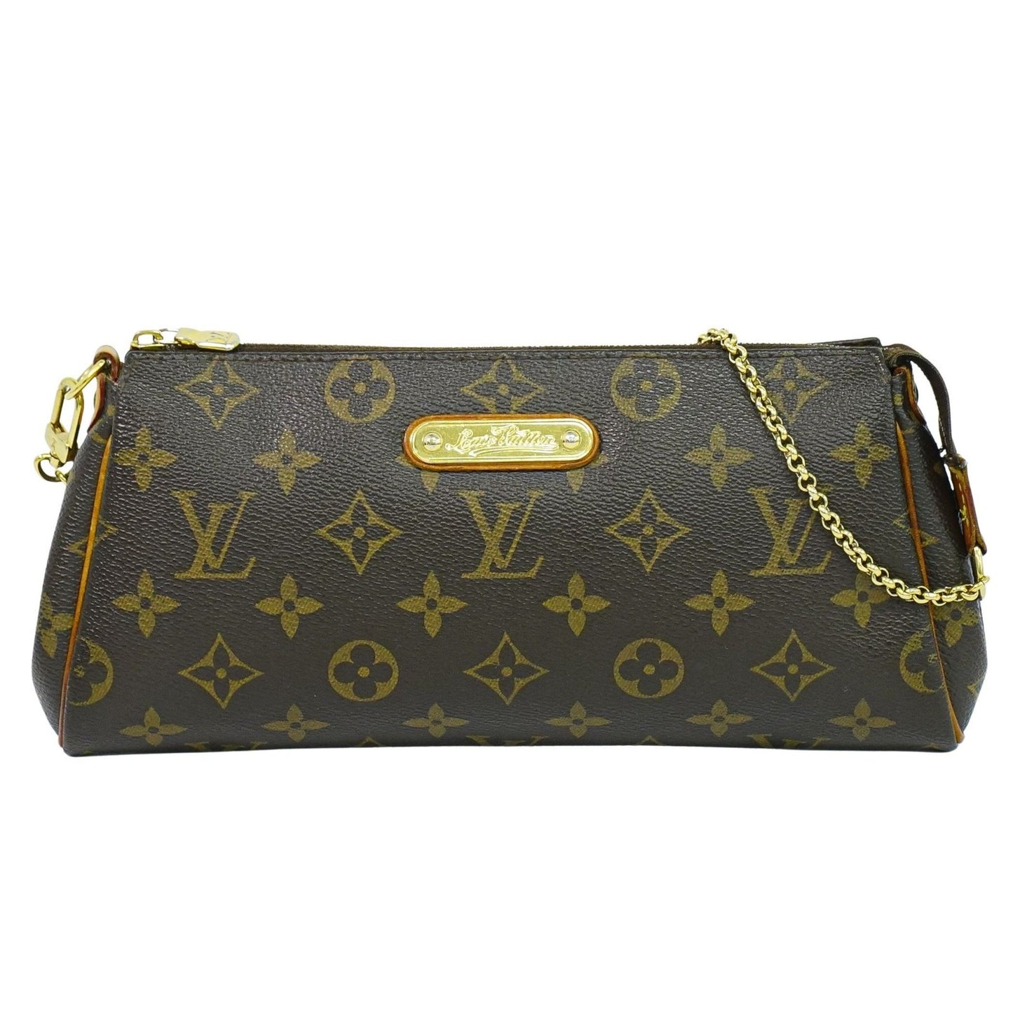 Louis Vuitton Eva Handbag Monogram Canvas, BROWN, CANVAS, Clutche & pouche