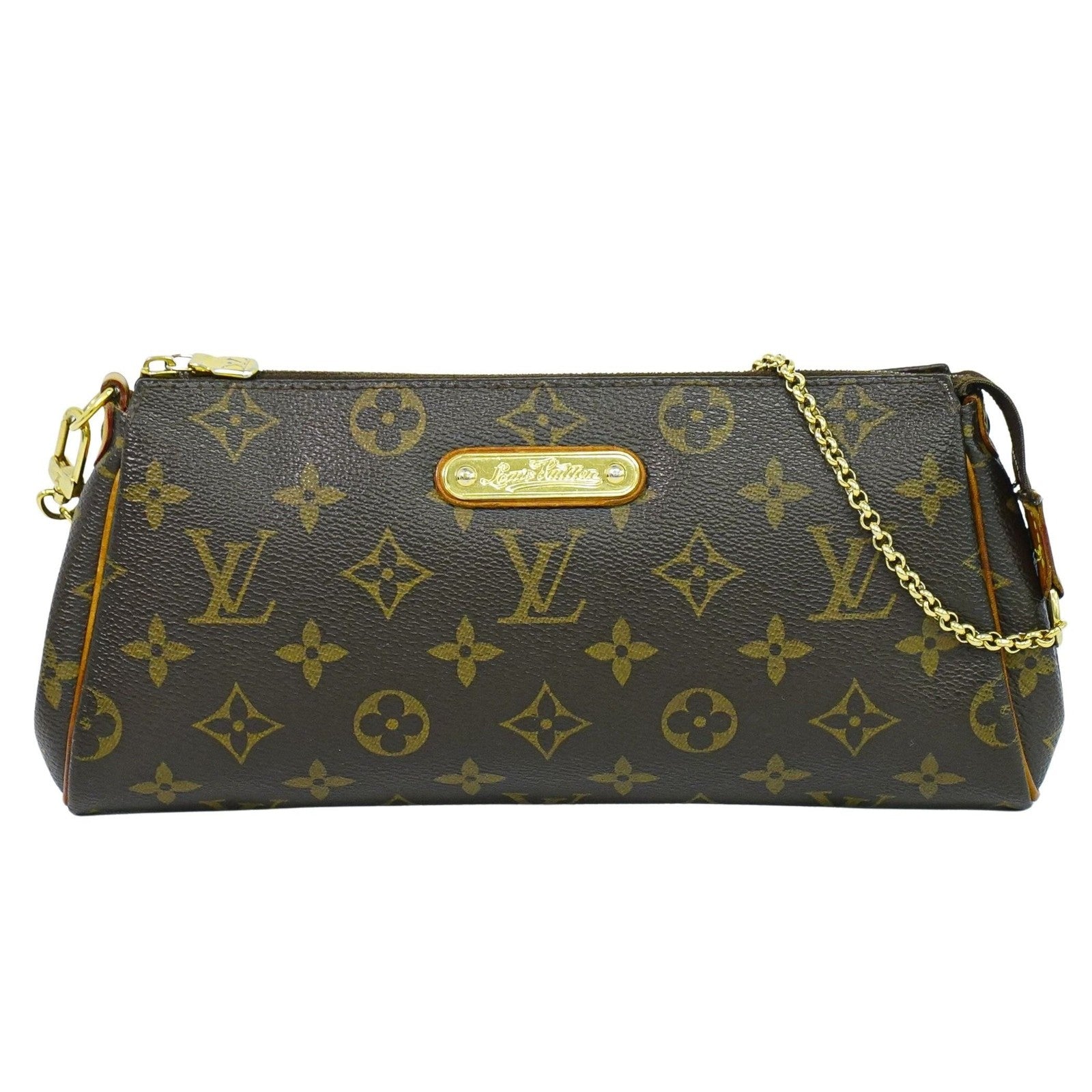 Louis Vuitton Eva Handbag Monogram Canvas, BROWN, CANVAS, Clutche & pouche