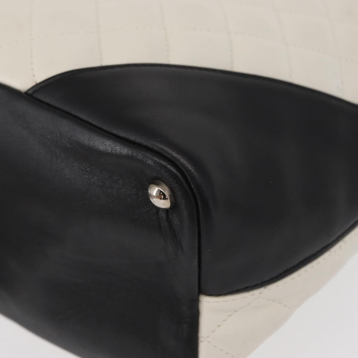 Chanel Cambon Tote Quilted Leather, WHITE, LEATHER, Tote bag