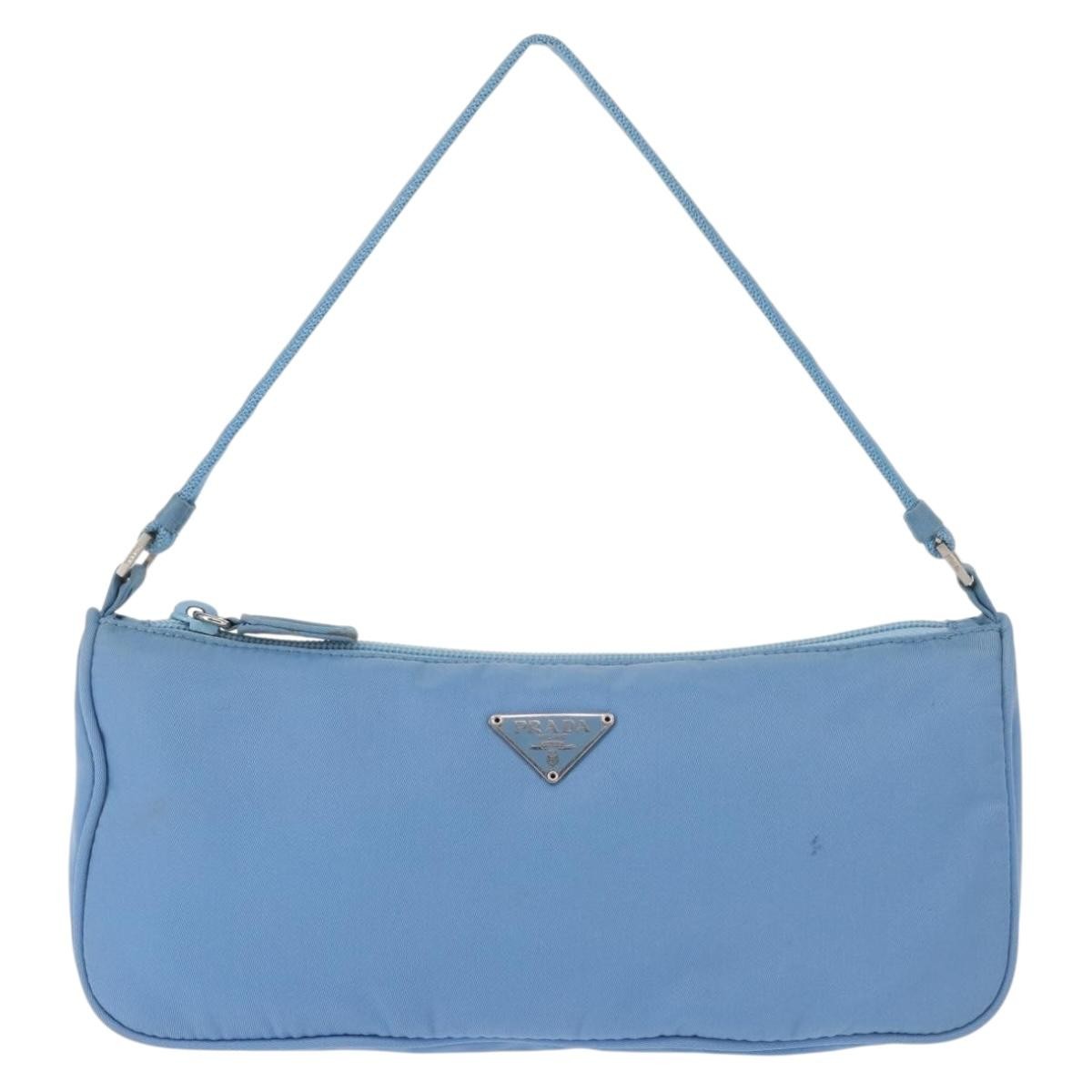 Prada Pochette Shoulder Bag Tessuto, BLUE, NYLON, Clutche & pouche