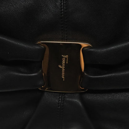 Salvatore Ferragamo Miss Vara Giusy Hobo Leather, BLACK, LEATHER, Shoulder bag