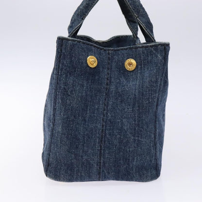 Prada Canapa Convertible Tote Denim, BLUE, DENIM_JEANS, Tote bag