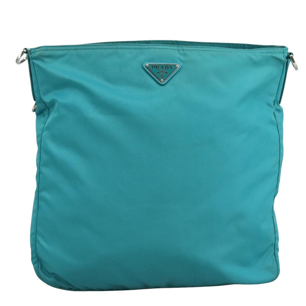 Prada Zip Top Messenger Bag Tessuto, TURQUOISE, NYLON, Shoulder bag