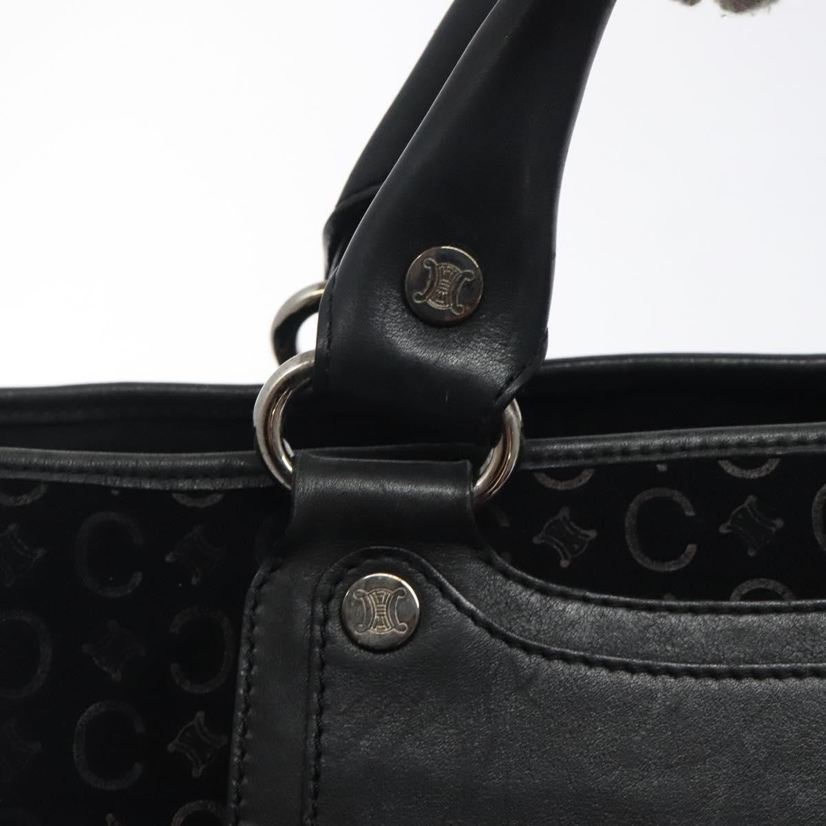 Celine Boogie Satchel Macadam, BLACK, CANVAS, Handbag