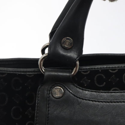 Celine Boogie Satchel Macadam, BLACK, CANVAS, Handbag