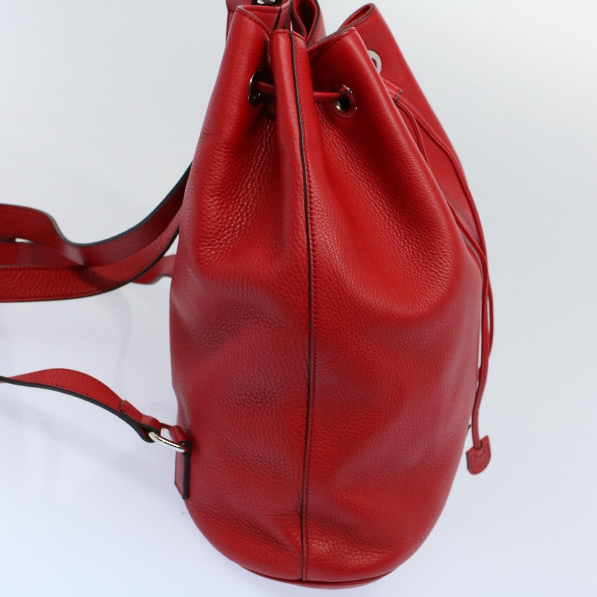 Gucci Soho Drawstring Backpack Leather, Red, Leather, Backpack