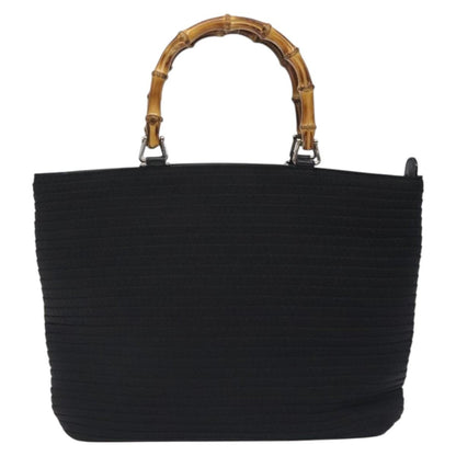 Gucci Vintage Bamboo Handle Tote Nylon, BLACK, NYLON, Tote bag