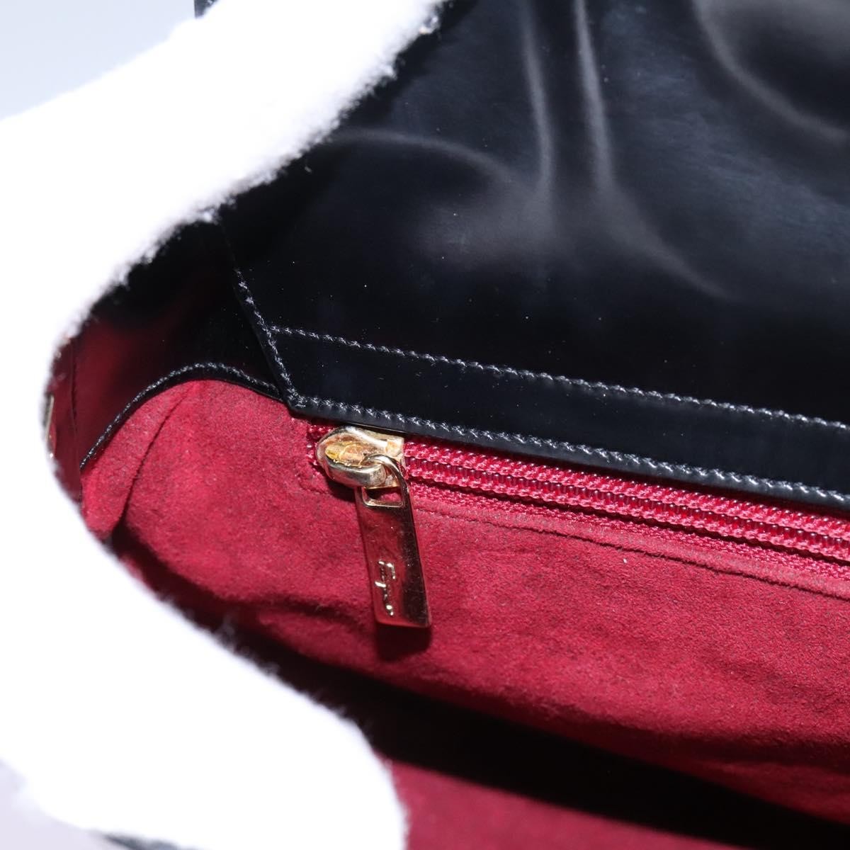 Salvatore Ferragamo Gancini handbag Patent leather, BLACK, PATENT_LEATHER, Handbag