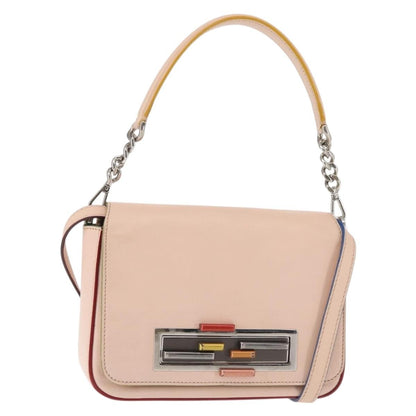 Fendi 3Baguette Convertible Crossbody Calfskin, PINK, LEATHER, Crossbody bag