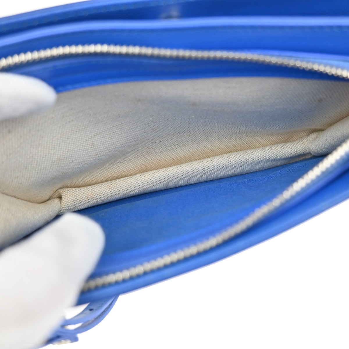 Balenciaga Navy Pochette Canvas and Leather, BEIGE, CANVAS, Clutche & pouche