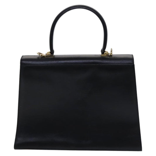 Salvatore Ferragamo Gancini Convertible Top Handle Bag Leather, BLACK, LEATHER, Handbag