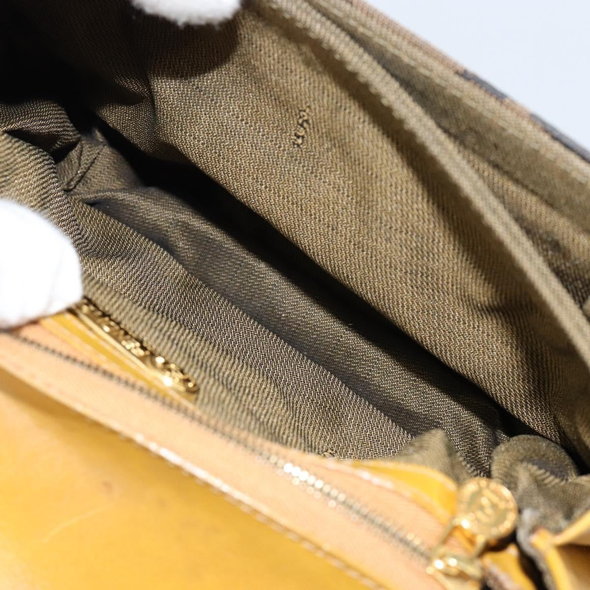 Fendi Vintage Tiger Print Shoulder Bag Canvas, GOLD, CANVAS, Shoulder bag