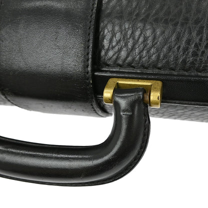 Burberry DK88 Doctor Bag Leather, BLACK, LEATHER, Handbag