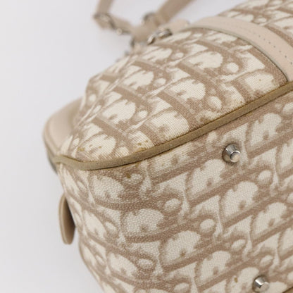 Christian Dior Vintage Trotter Romantique Zip Satchel Diorissimo Coated Canvas, BEIGE, CANVAS, Tote bag