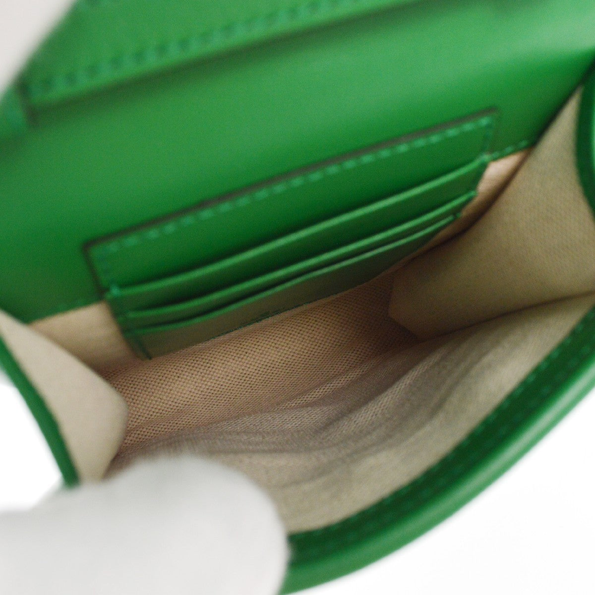 Gucci Flap Crossbody Bag GG Embossed Perforated Leather, GREEN, LEATHER, Clutche & pouche