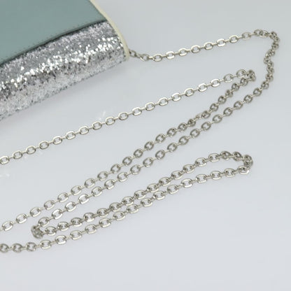 Miu Miu Madras Chain Clutch Matelasse Leather with Glitter, BLUE, LEATHER, Shoulder bag