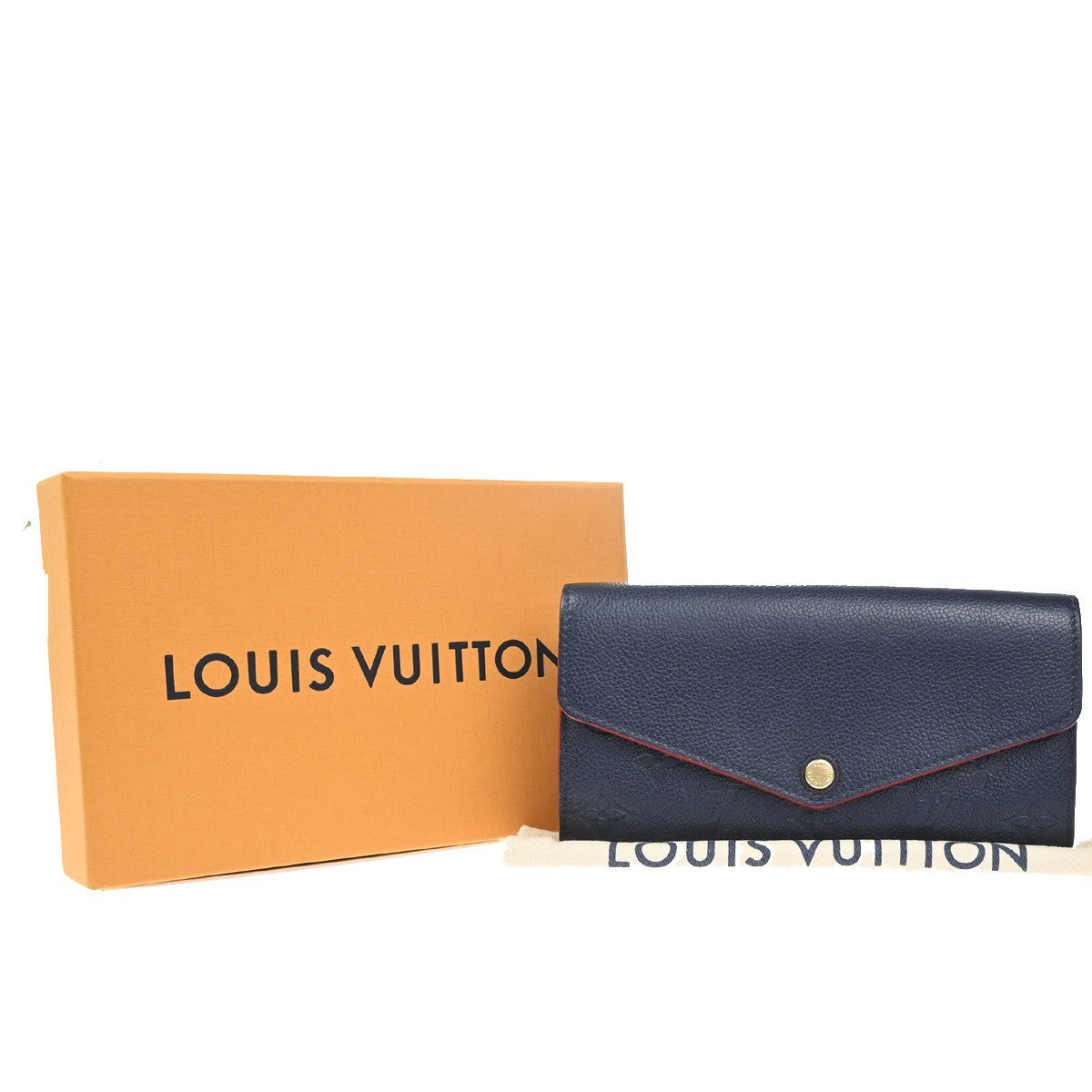 Louis Vuitton Sarah Wallet NM Monogram Empreinte Leather, BLUE, LEATHER, Wallets