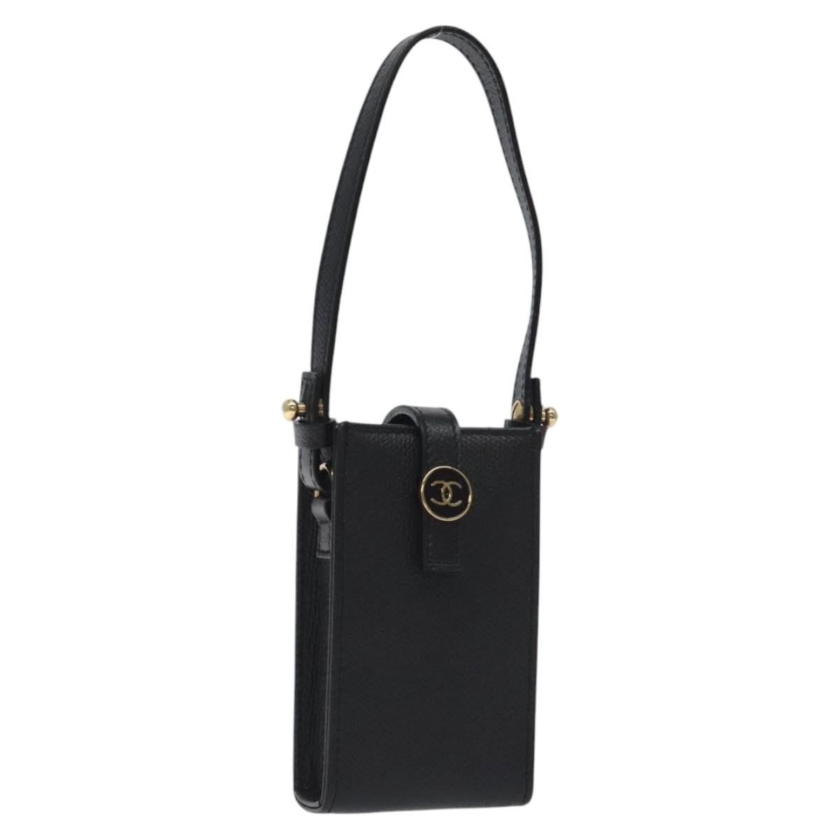 Chanel Cigarette Case Leather, BLACK, LEATHER, Clutche & pouche