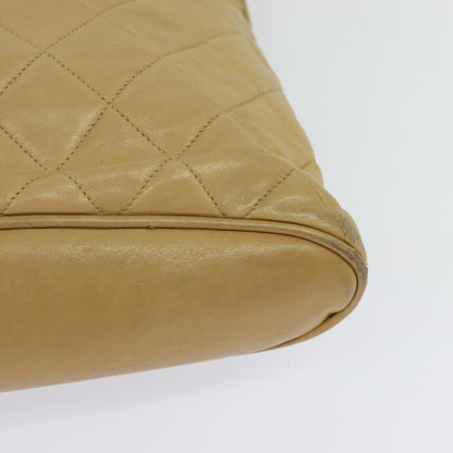 Chanel Vintage Shoulder Bag Leather, Beige, Leather, Shoulder Bag