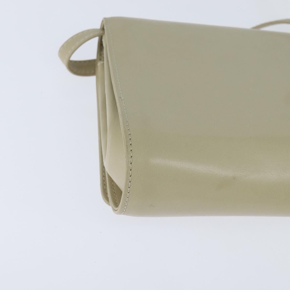 Celine Flap Shoulder Bag Leather, BEIGE, LEATHER, Shoulder bag
