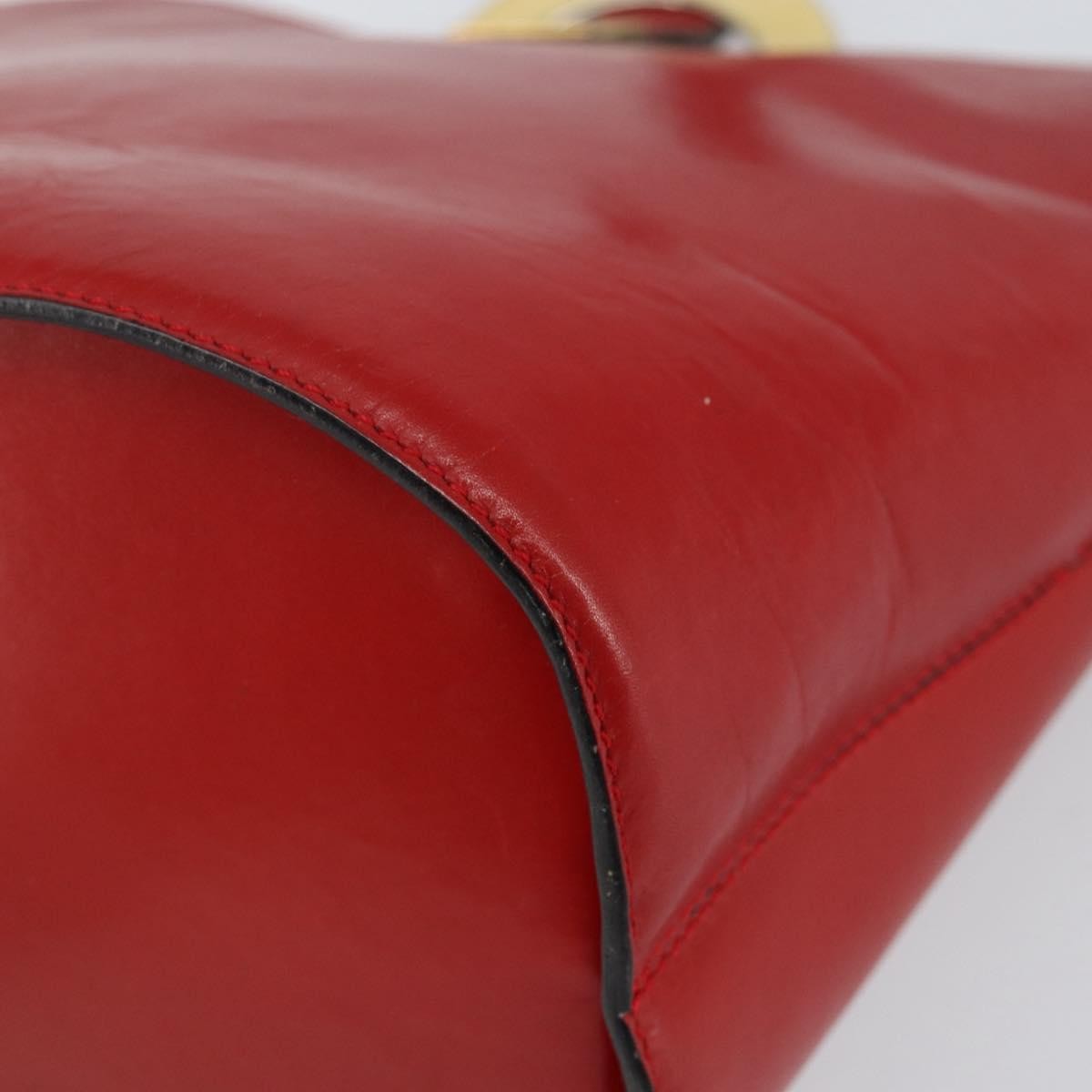 Celine Circle Logo Shoulder Bag Leather, RED, LEATHER, Shoulder bag