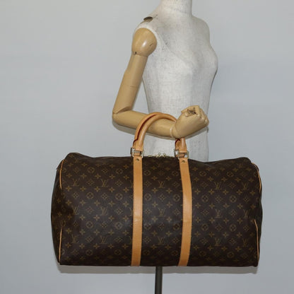 Louis Vuitton Keepall Bag Monogram Canvas, BROWN, CANVAS, Travel bag
