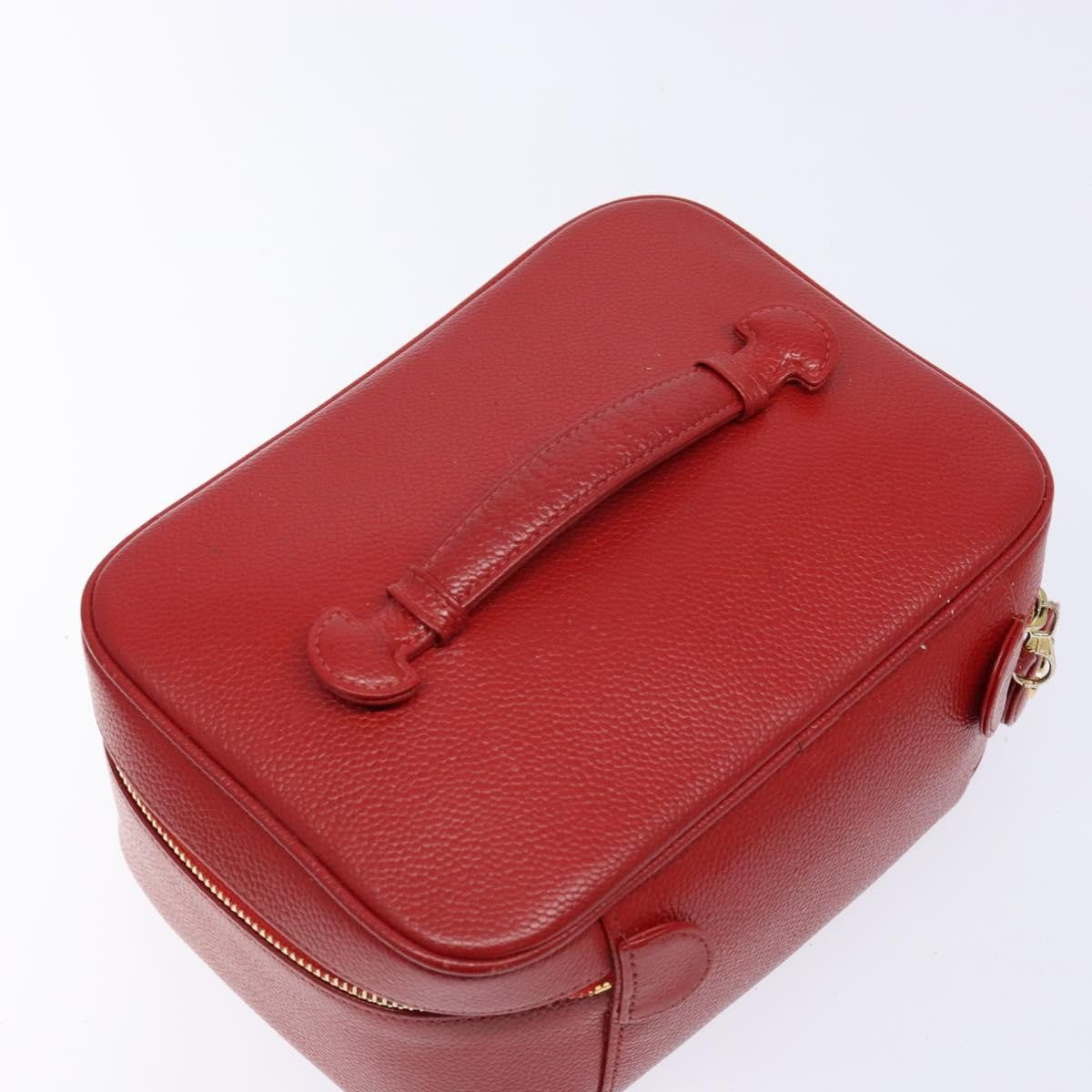 Chanel Vintage Timeless Zip Around Vanity Case Caviar, RED, CALFSKIN, Handbag