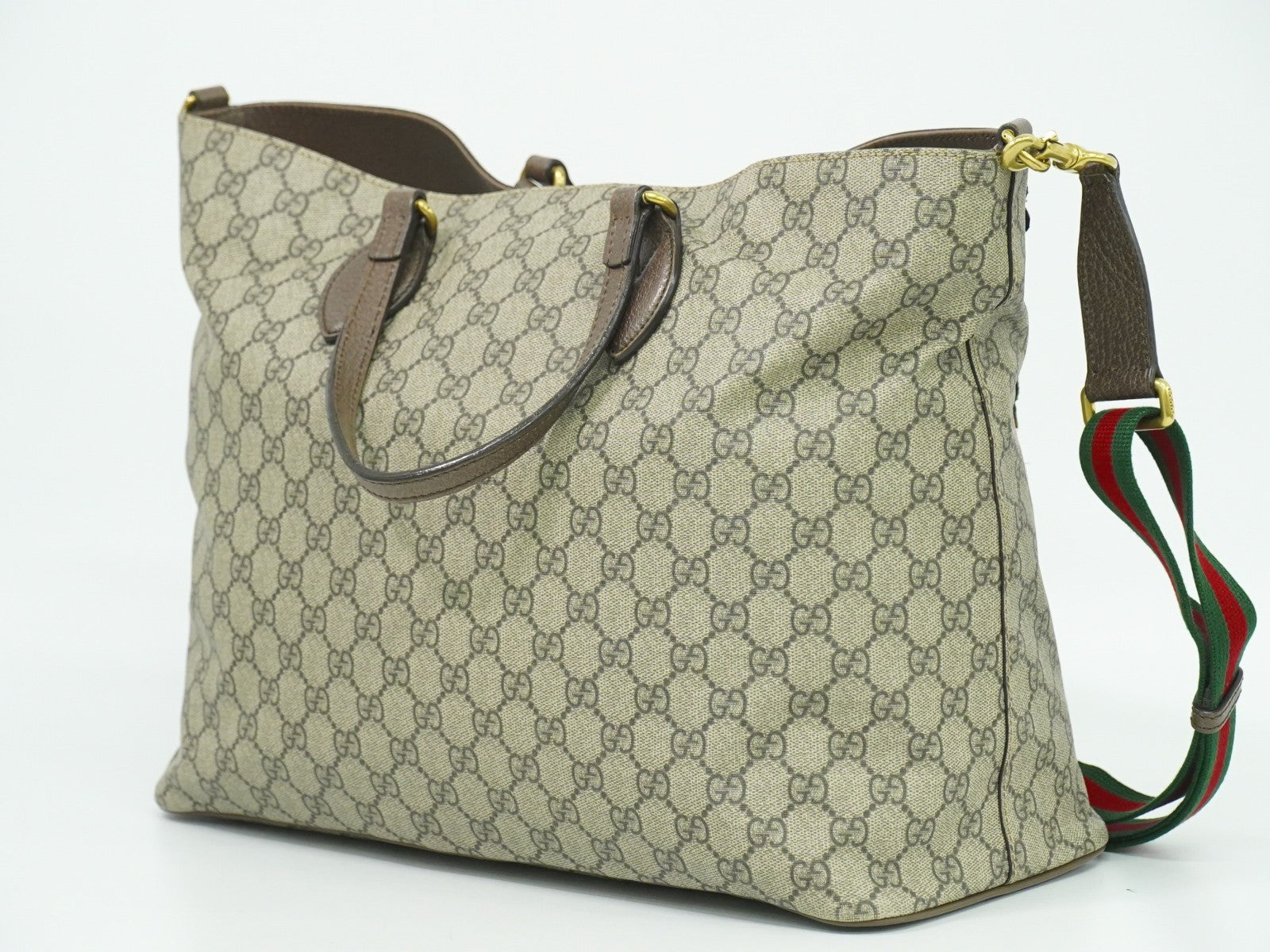 Gucci Courrier Convertible Soft Open Tote GG Coated Canvas with Applique, BEIGE, CANVAS, Tote bag